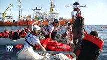 A bord de l’Aquarius venant en aide aux migrants en Méditerranée