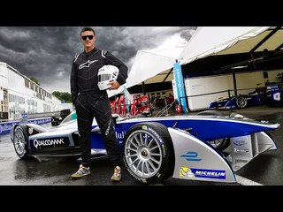 Luke Evans Driving A Formula E Car!
