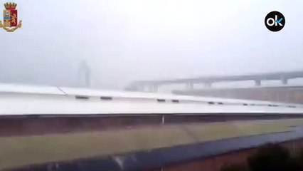 Así fue la caída del puente en Genova