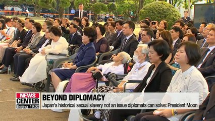 President Moon says issue of Japan's wartime sexual enslavement cannot be solved diplomatically