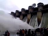 Krs Dam | Karnataka India | huge Water Coming of Crest Gate |