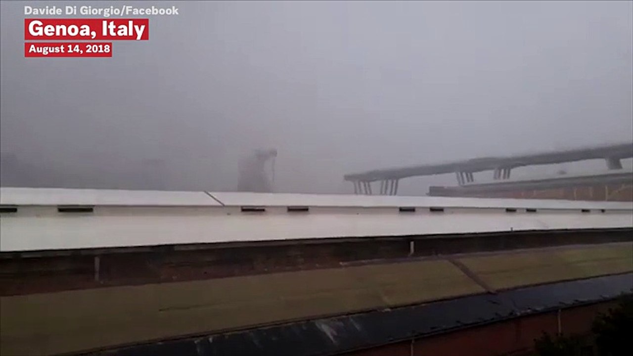 Watch Shocking Moment Highway Bridge Collapses In Genoa