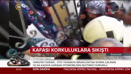 Kafası korkuluklara sıkıştı