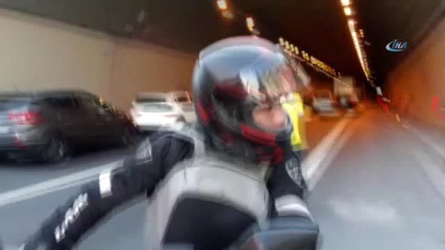 İzmit Gültepe Tüneli İstanbul İstikametinde Araç Yangını