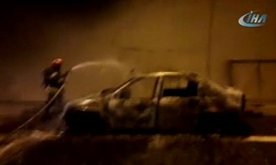 İzmit Korutepe Tüneli İstanbul istikametinde araç yangını