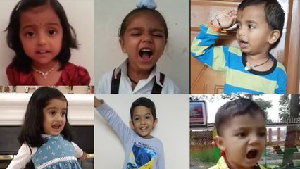 தேசிய கீதத்தை அழகாய் பாடும் குழந்தைகள்  Child sings a cute Indian National Anthem