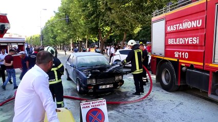 Seyir halindeki otomobil alev aldı - KASTAMONU