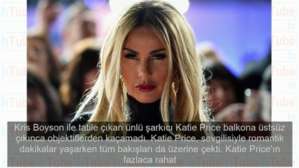 Üstsüz balkona çıkan Katie Price'ye sevgili sansürü!