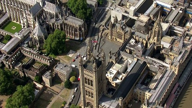 Westminster incident: Aerial footage of crashed car