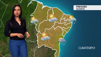 Previsão Nordeste – Chuva moderada no litoral leste