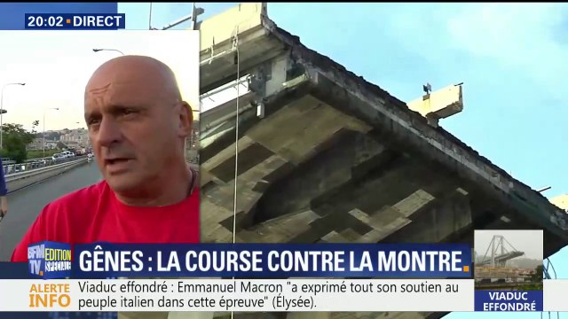 On est à 200km, j'ai pas pu résister, je me suis mis en repos et je suis venu , ce Français vient en aide aux secours à Gênes