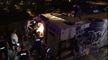 Bursa'da Otobüs Şarampole Devrildi: Yaralılar Var