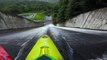 Kayaker Paddles Down Slide