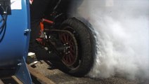 A Burnout So Rough The Tire Explodes!