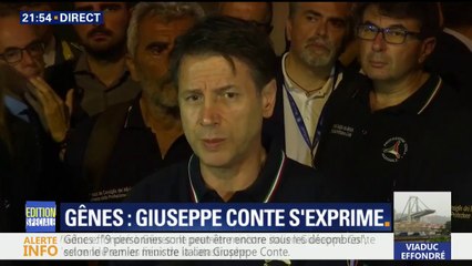 Gênes: "Neuf personnes sont peut-être encore sous les décombres", déclare Giuseppe Conte