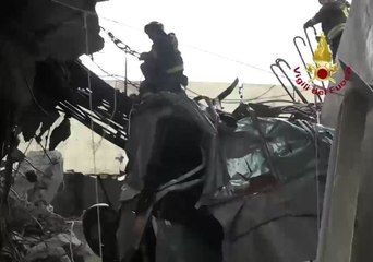 Firefighters Pull Survivors From Genoa Bridge Collapse