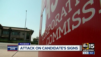 Security camera catches man vandalizing campaign signs to create vulgar words