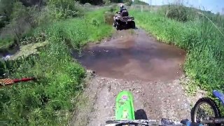 Insane deep water crossing on Dirt Bikes Go Pro HD