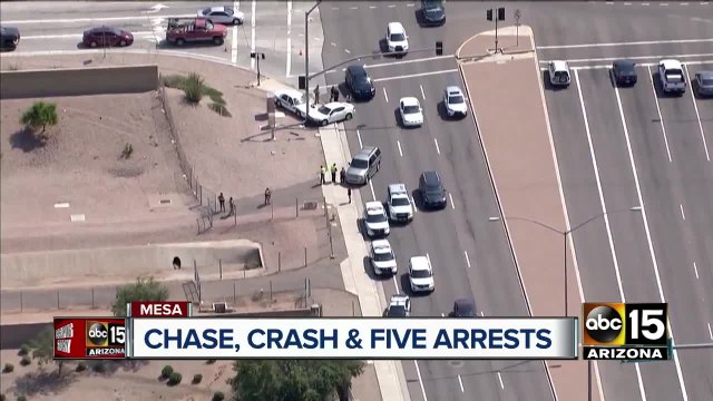 DPS: Five arrested after chase and foot pursuit near US 60 and Higley