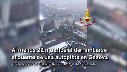 Al menos 22 muertos al derrumbarse el puente de una autopista en Génova