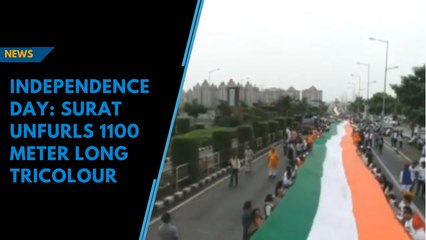 1.1 kilometre long tricolour unfurled on Independence Day in Surat