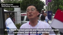 Asian Games: Supporters cheer on joint Korean basketball team