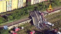 Gênes: les images de l'effondrement du viaduc autoroutier