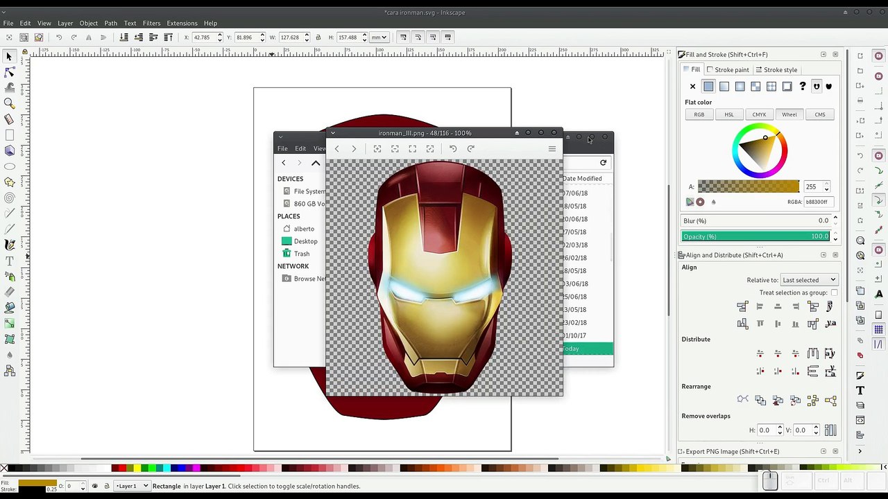 Inkscape: Máscara de Ironman 2