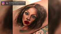 Woman Portraits Rihanna on Her Skin Using Fenty Beauty Products