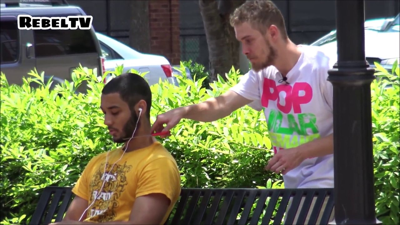 Cutting Peoples Headphones Prank Part 2