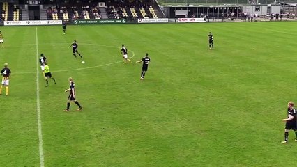 Lad barges opposition player out of the way in crunching tackle