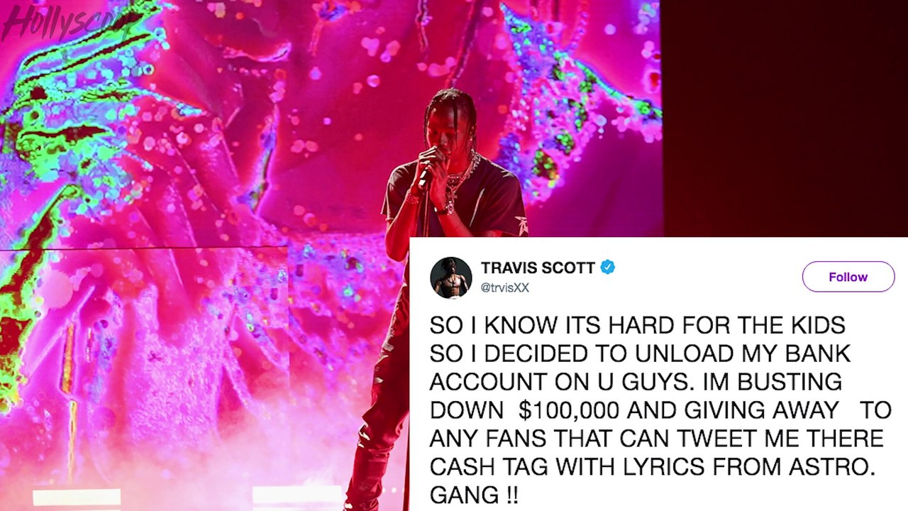 Travis Scott Gives Away One Hundred THOUSAND Dollars To FANS!