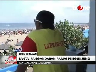 Libur Lebaran, Pantai Pangandaran Dijejali Pengunjung