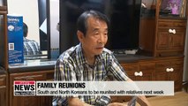 S. Koreans prepare to meet N. Korean relatives at reunions next week