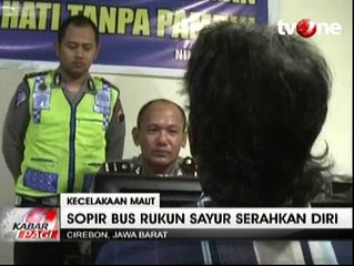 Sopir Bus Maut Rukun Sayur Serahkan Diri ke Polisi