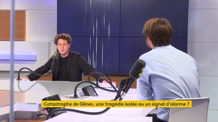 Effondrement d'un pont à Gênes : "Toute cette logique d'austérité, de réduction de la dépense publique (...) à la fin (...) ça conduit à ce genre de situation" explique Julien Bayou, porte-parole #EELV