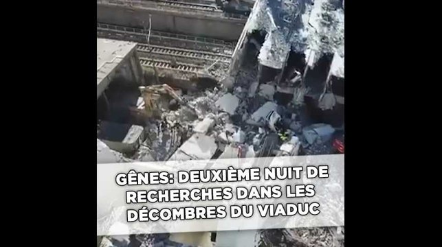 Deuxième nuit de recherches dans les décombres du viaduc à Gênes