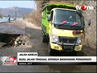 Diterjang Gelombang Pasang, Jalan Trans Utara Flores Ambles