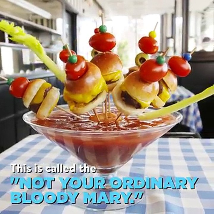 This cheeseburger bloody mary serves up to FOUR people Watch the full