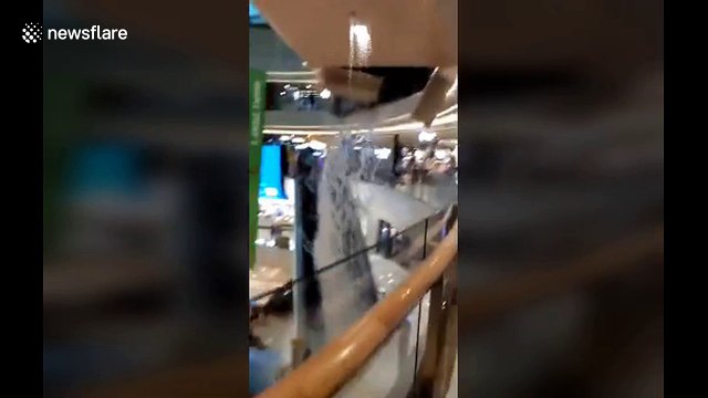 Ceiling collapses at Chinese mall after torrential rainfall