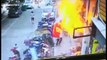 Passerby engulfed by fire when gas cylinder explodes