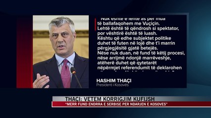 Descargar video: Thaçi: Merr fund ëndrra e Serbisë për ndarjen e Kosovës - News, Lajme - Vizion Plus