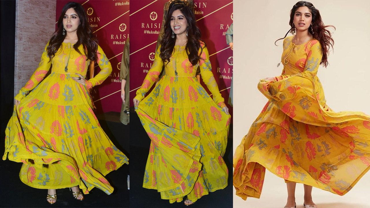 Bhumi Pednekar looks GORGEOUS in Yellow UMBRELLA dress; Watch ...