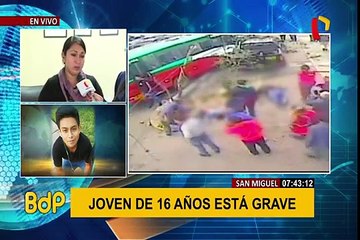 Piden ayuda para adolescente atropellado por bus en Pueblo Libre