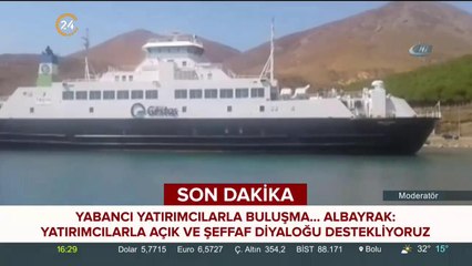 Gökçeada'da feribot karaya oturdu