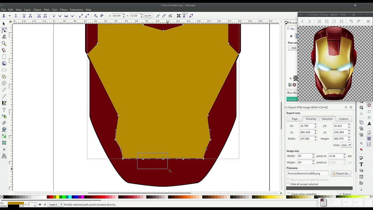 Inkscape: Máscara de Ironman 3