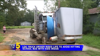 Hero Truck Driver Risks His Life to Avoid Crashing Into School Bus