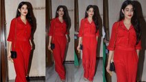 Jhanvi Kapoor looks like her mother Sridevi in her bold red jumpsuit | FilmiBeat
