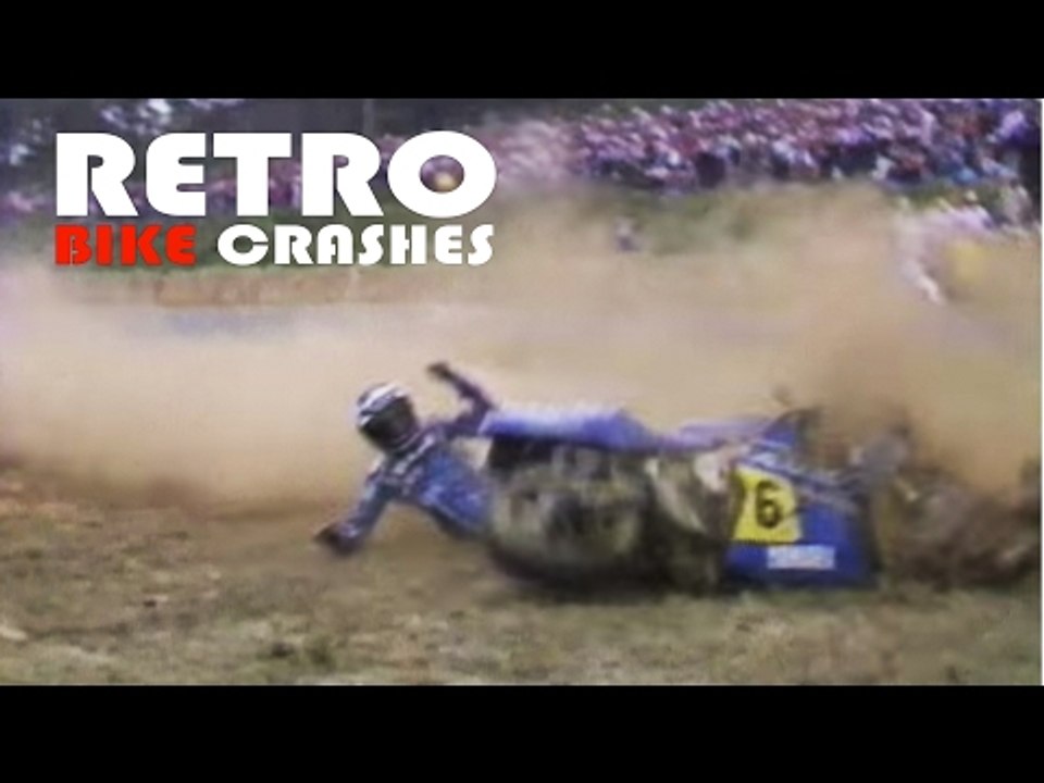 Retro Bike Crashes | Bike Hurtles Towards Camera In HUGE Slide!