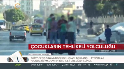 Çocukların tehlikeli yolculuğu kameralara yansıdı